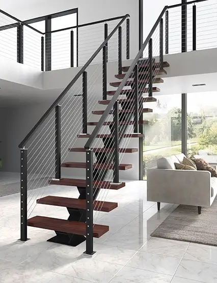 the sheridan straight stair - mono stringer floating staircase