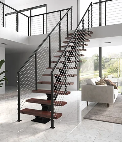 Floating Double Stringer Stair with Hidden Tread Supports  Stairs design  interior, Stairway design, Staircase design