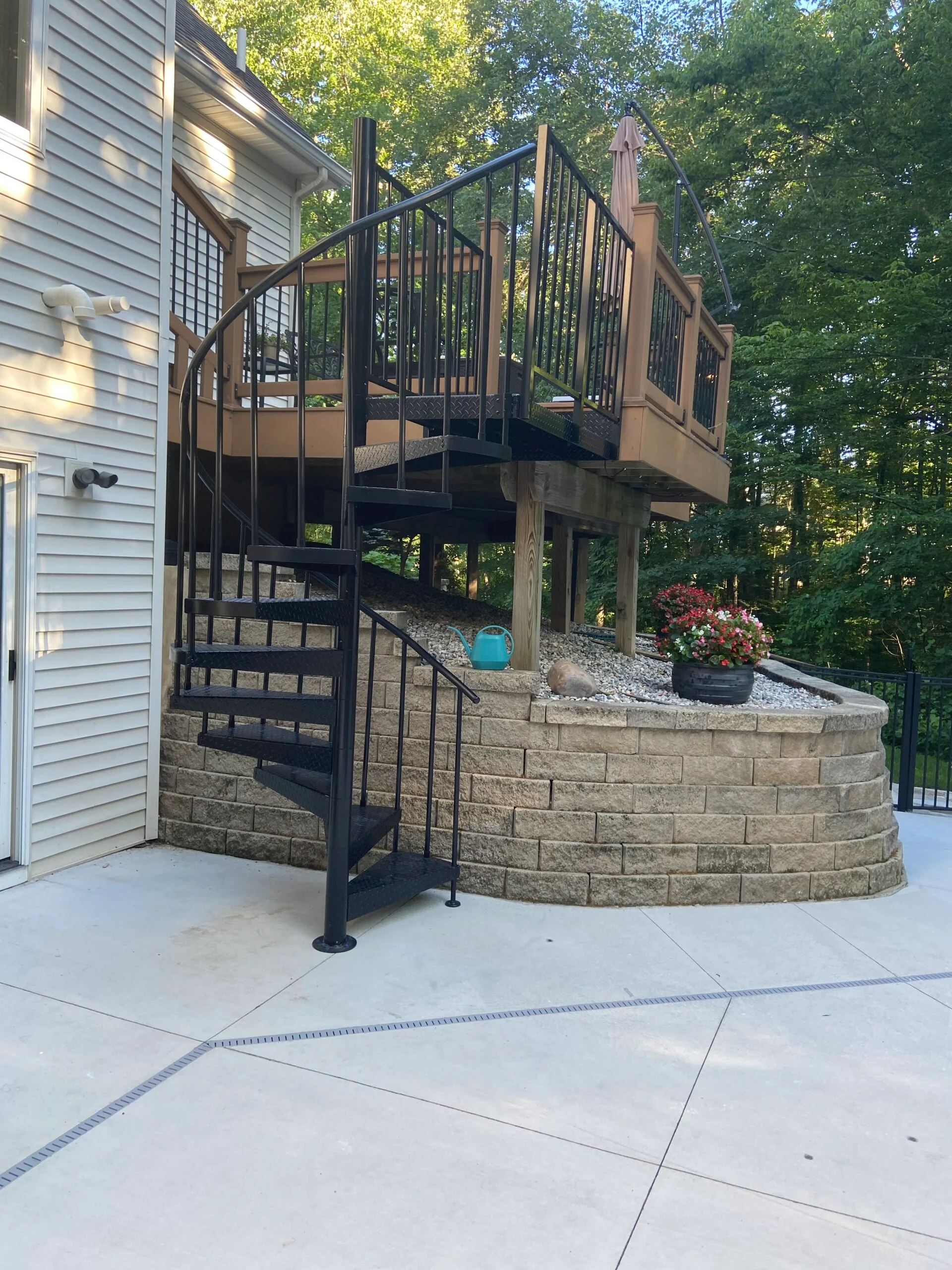 client outdoor spiral staircase