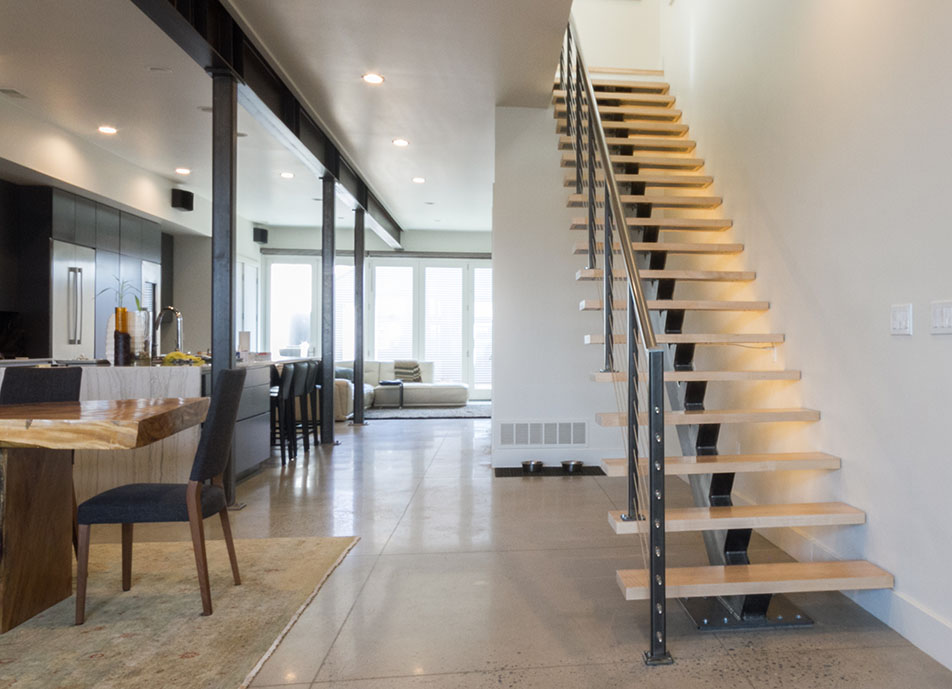 minimalist floating stairs