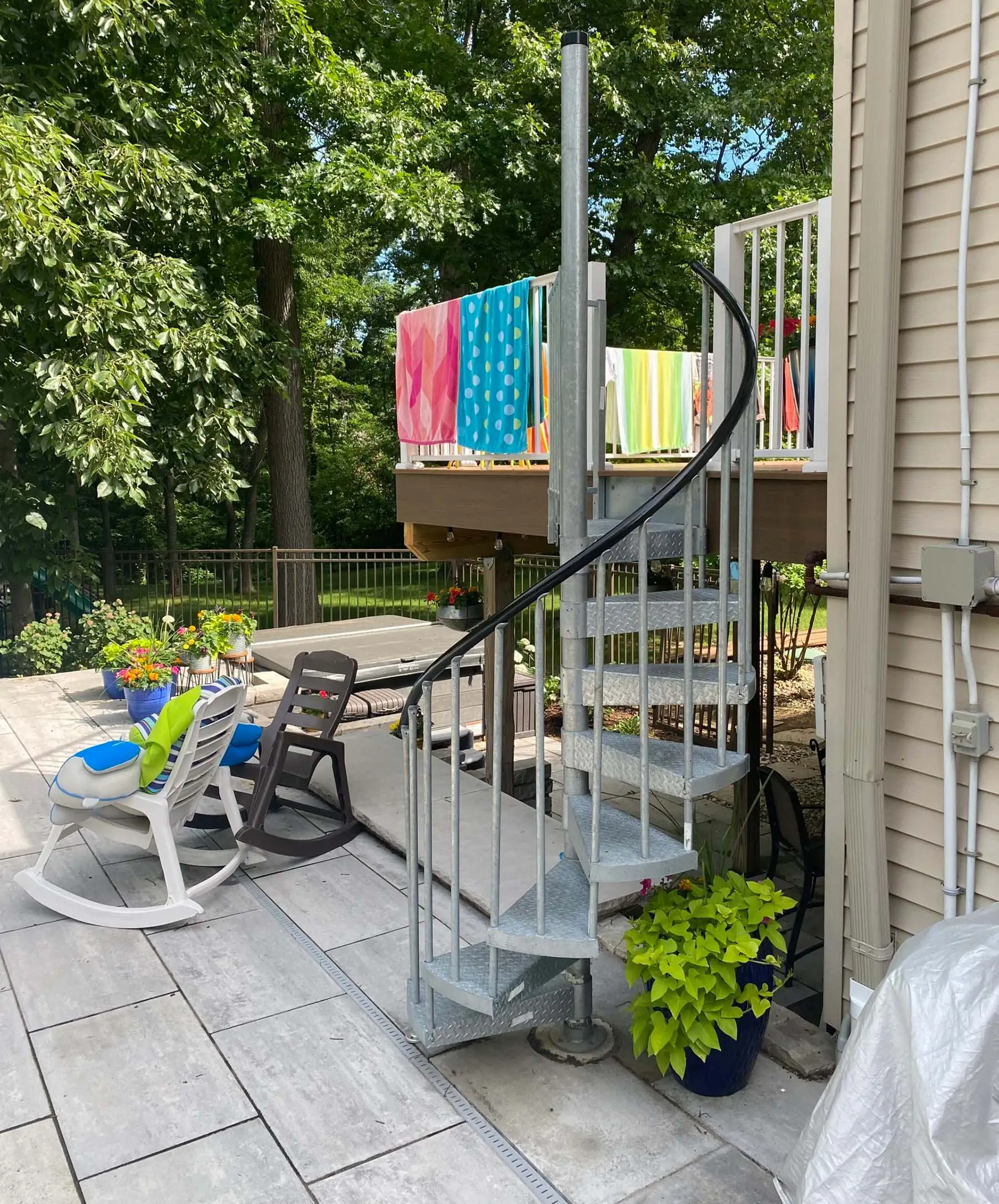 galvanized spiral featured project pool deck