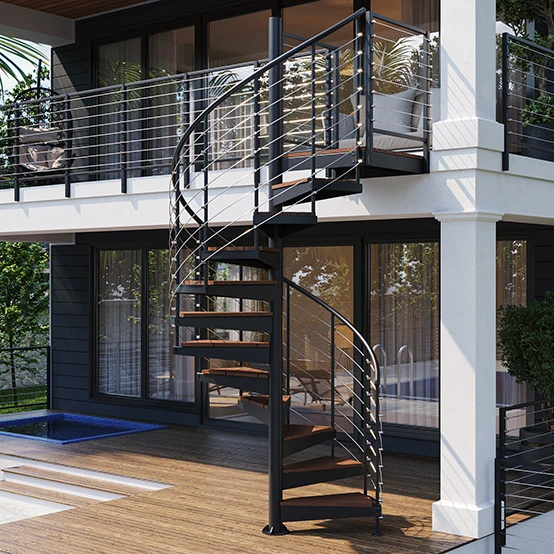the monterey spiral staircase - outdoor aluminum spiral stair