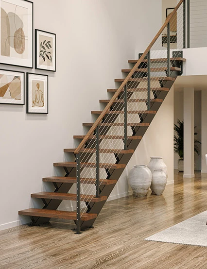 The Metropolis Floating Staircase - Dual Stringer Floating Stair