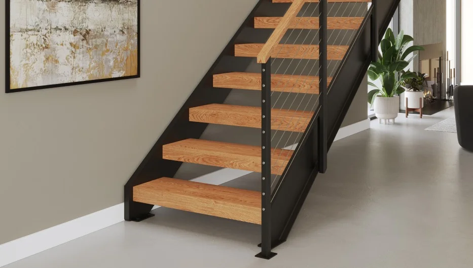 Custom Channel Side Stringer Floating Stair