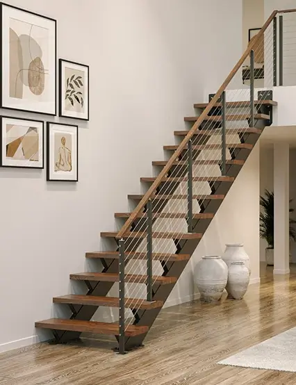 The Metropolis Floating Staircase - Dual Stringer Floating Stair
