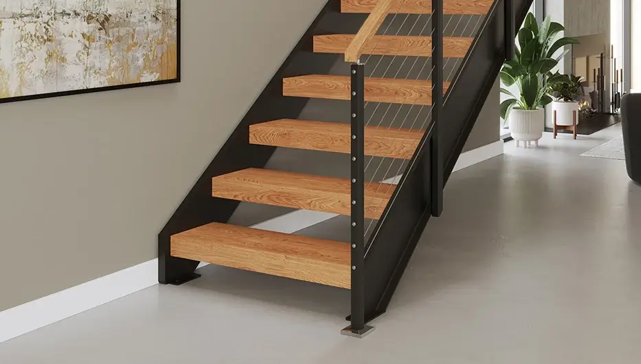 Custom Channel Side Stringer Floating Stair