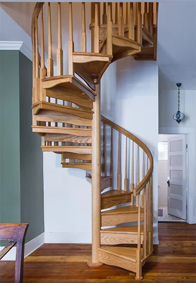 indoor spiral stairs uses card