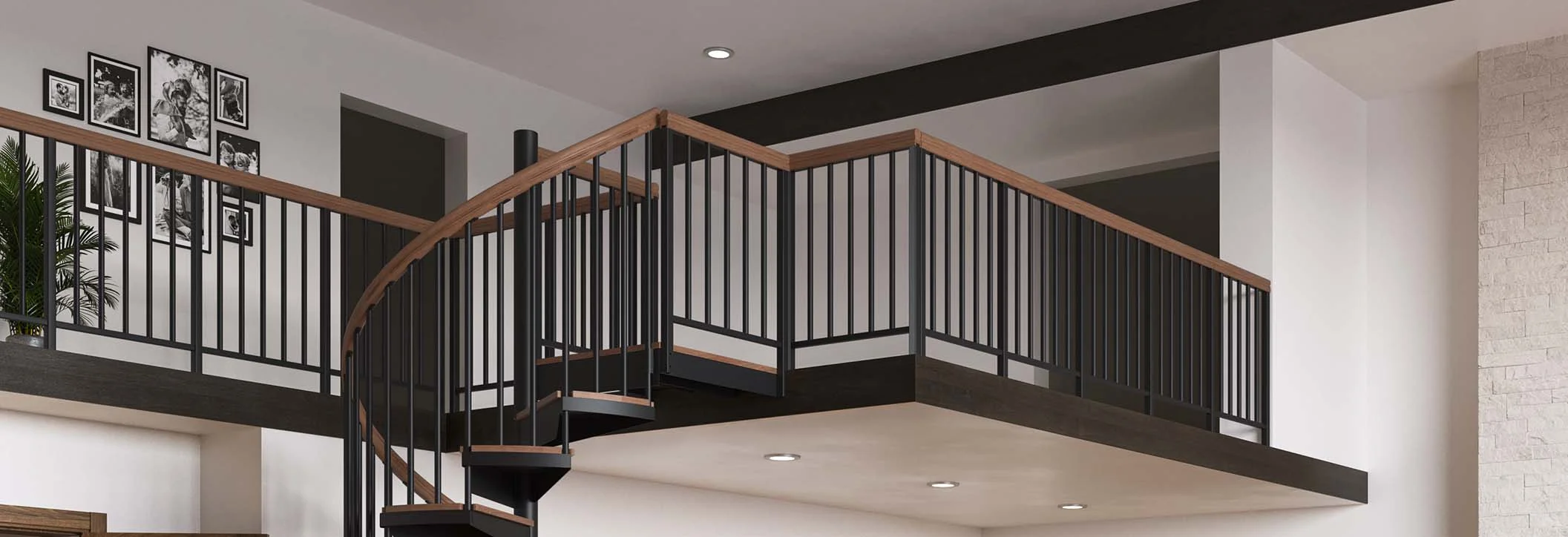 Classic Steel Spiral Staircase Loft Railing