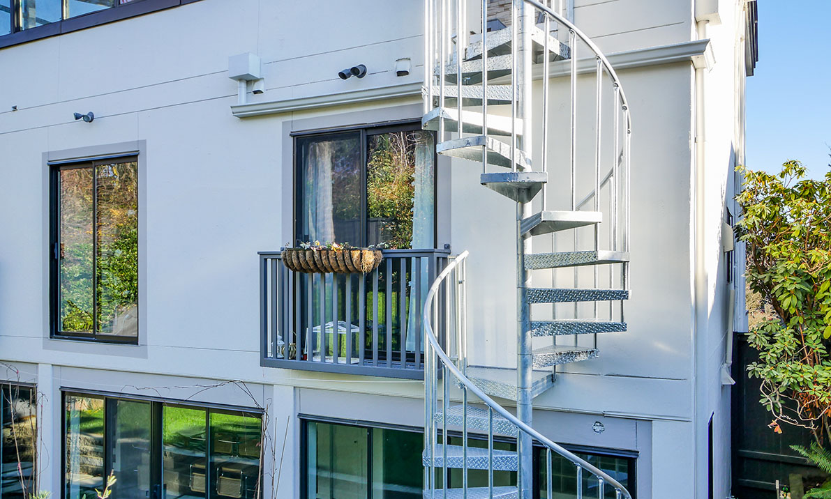 exterior galvanized spiral staircase