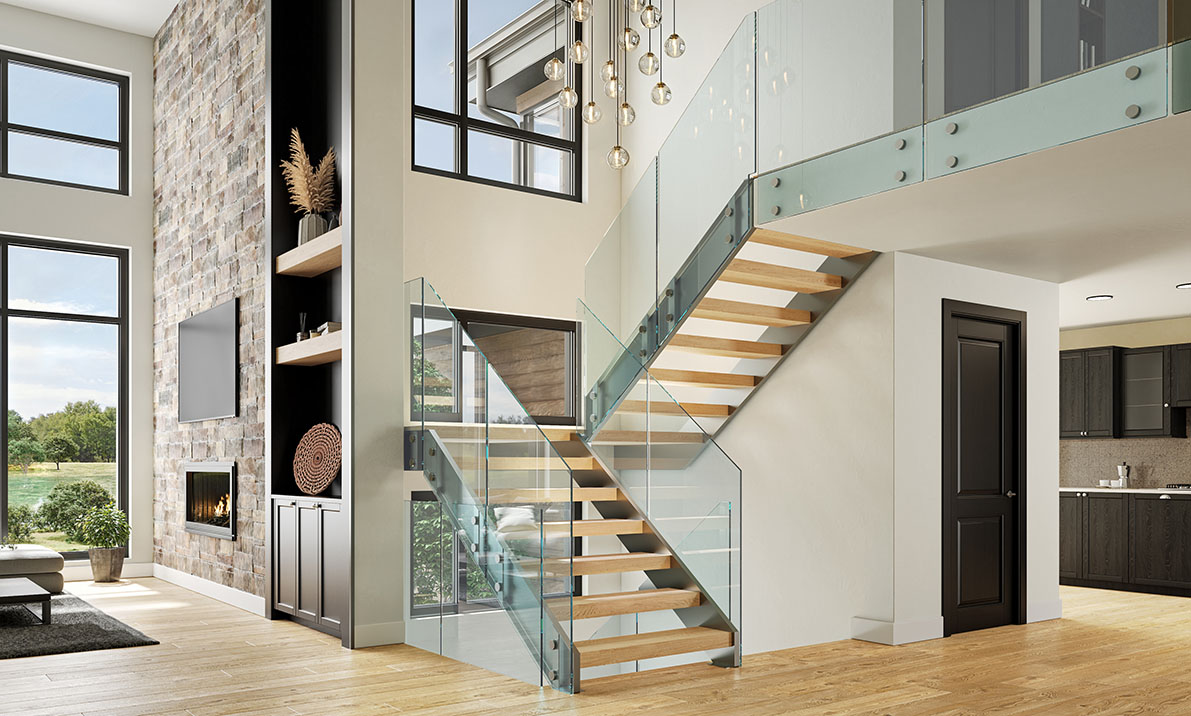modern style floating staircases