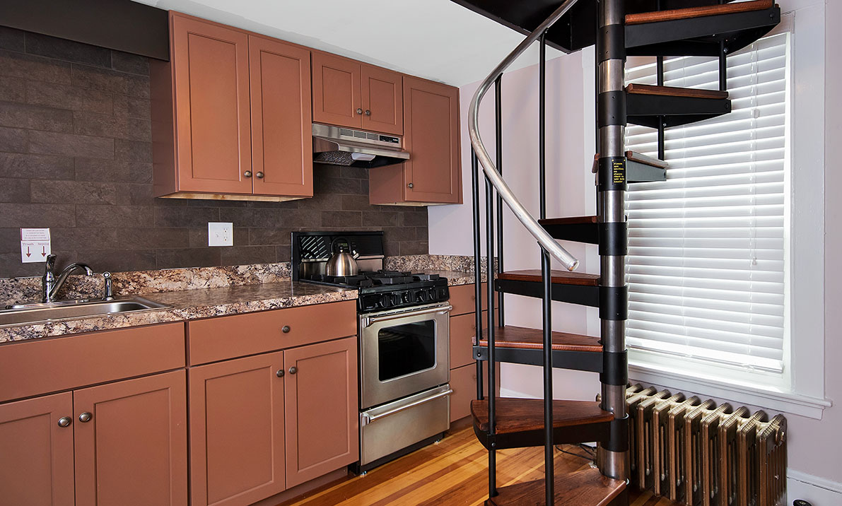 utilitarian spiral stairs
