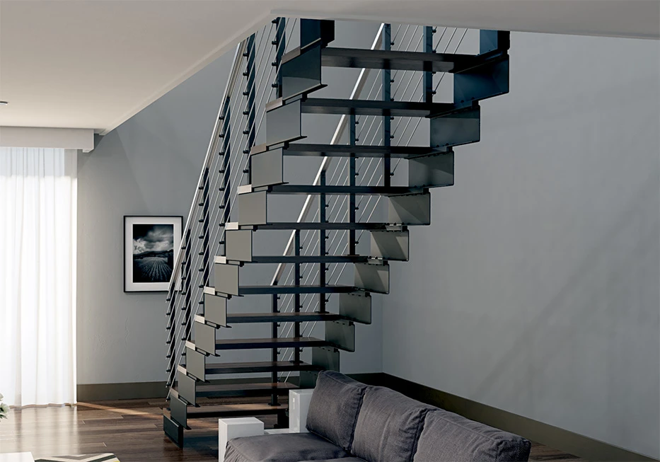 modular frame floating staircase with easy diy in living room