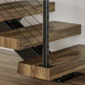 floating staircase treads without built in tread lights