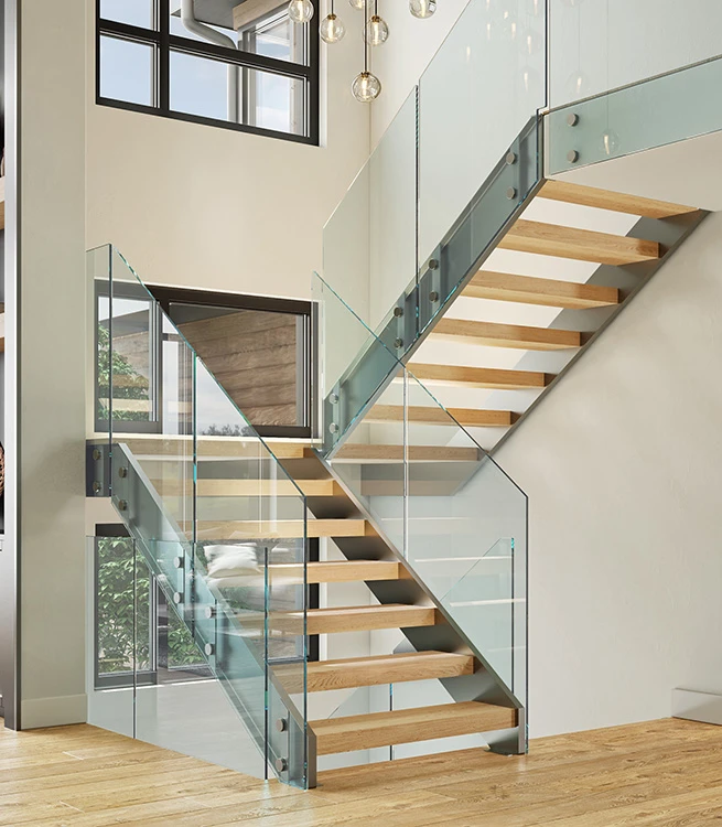 dual stringer floating staircase product features