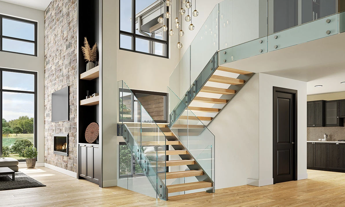modern style floating staircases