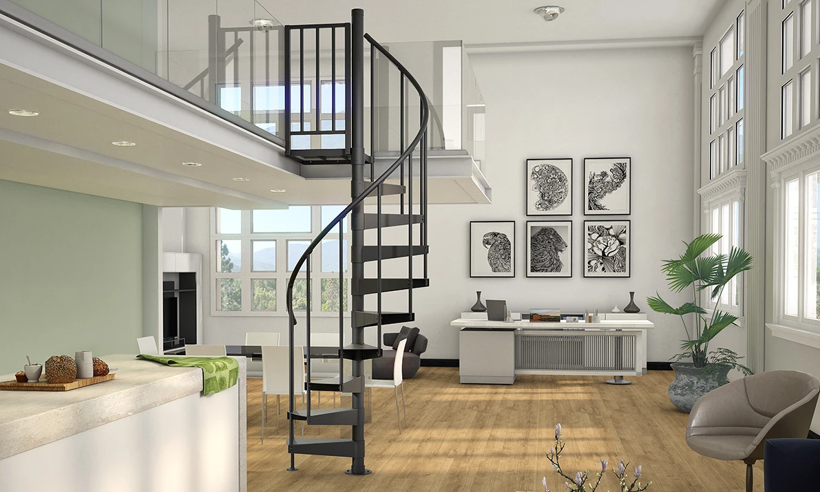adjustable height spiral staircase kit