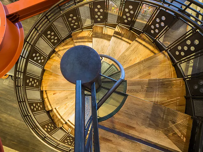 large diameter commercial spiral stair