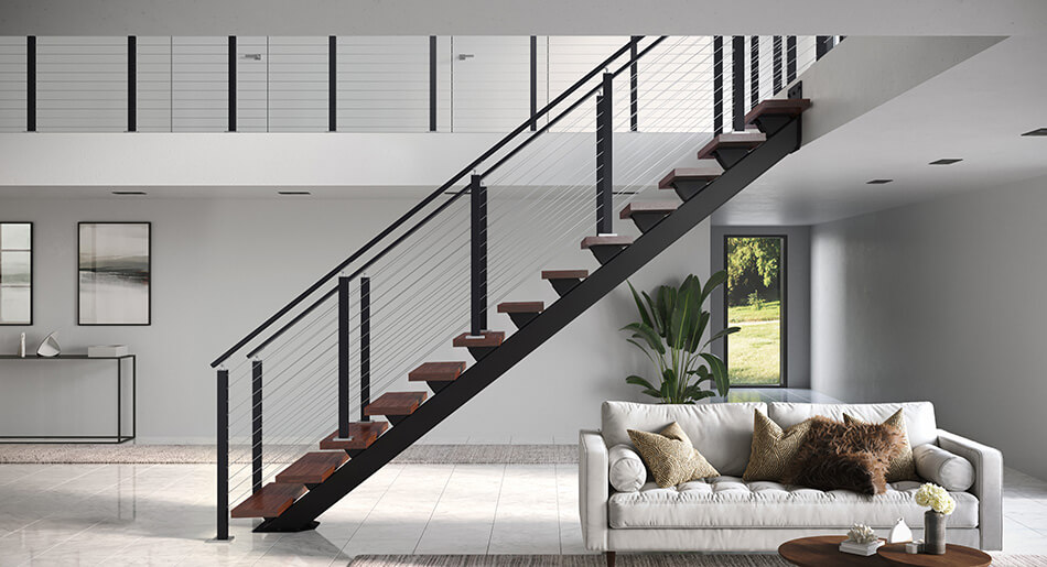 sheridan mono stringer floating stair side view