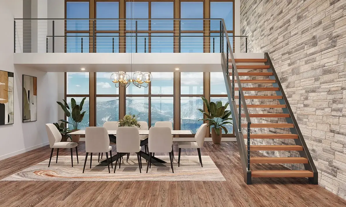 indoor floating stair