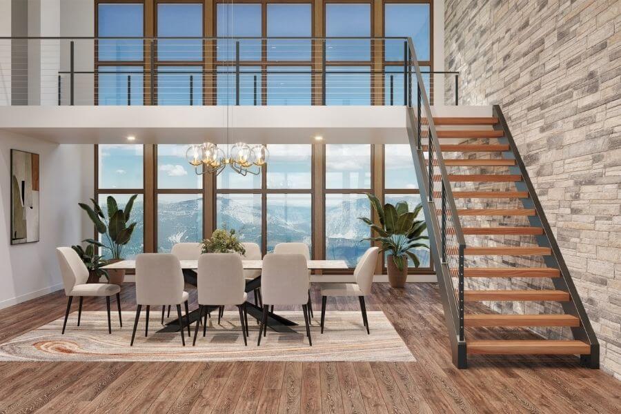 Cable railing system preserving an outdoor view