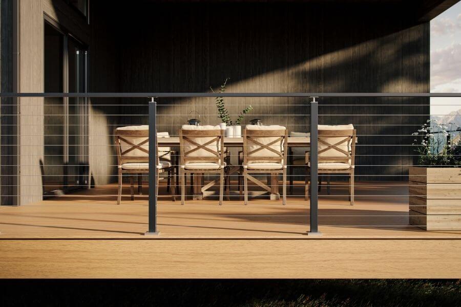 Aluminum railing system on a residential outdoor space